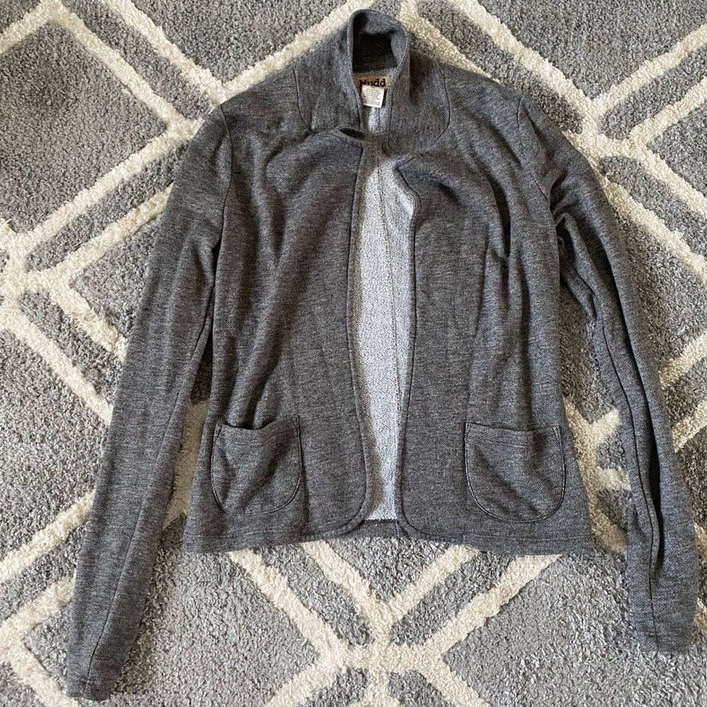 A medium gray blazer